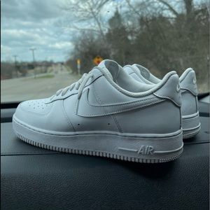All white Air Force 1s